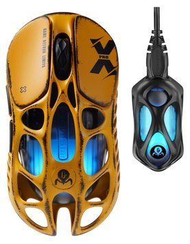 Миша GravaStar Mercury X Pro, 8K, BT/WL/USB-A, RGB, Battle-Worn Yellow GS_X_PRO_YLW фото